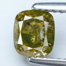 1.00Ct Rare 100% Natural No Treated I-1 Cushion Fancy Yellowish Green Diamond
