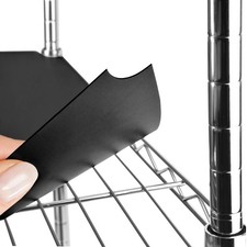 Dualso 18x36" Black Wire Shelf Liner, Waterproof Plastic Metal Shelf Cover 4-Pac