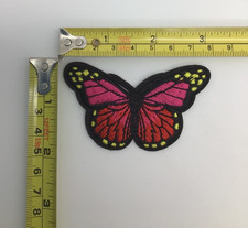 Monarch Butterfly Patch Embroidered Red-Black-Yellow 3 Inches