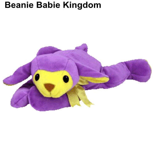 TY BEANIE PILLOW PALS * BA BA * THE PURPLE & YELLOW LAMB - Picture 1 of 4
