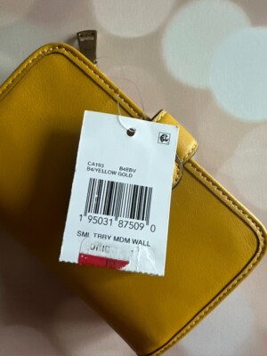 NWT Coach Tabby Smooth Leather Medium Snap-Closure Wallet YELLOW