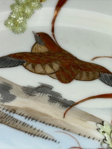 2 partridge plates by Hayashi Japan hunting cabin lodge quail upland game 7" dia - Picture 15 of 20