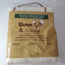Warm & Natural Needled Cotton Batting Twin Size Bed 72"x90" Quilts Crafts New 