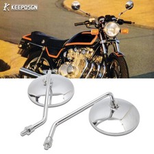 2x For Suzuki GS550 GS400 GS750 GS1000 Round Side Mirrors Motorcycle Rearview