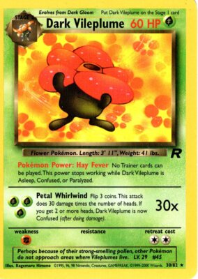 Dunkles Giflor / Dark Vileplume - 30/82 Team Rocket - Rare EN NM Pokemon