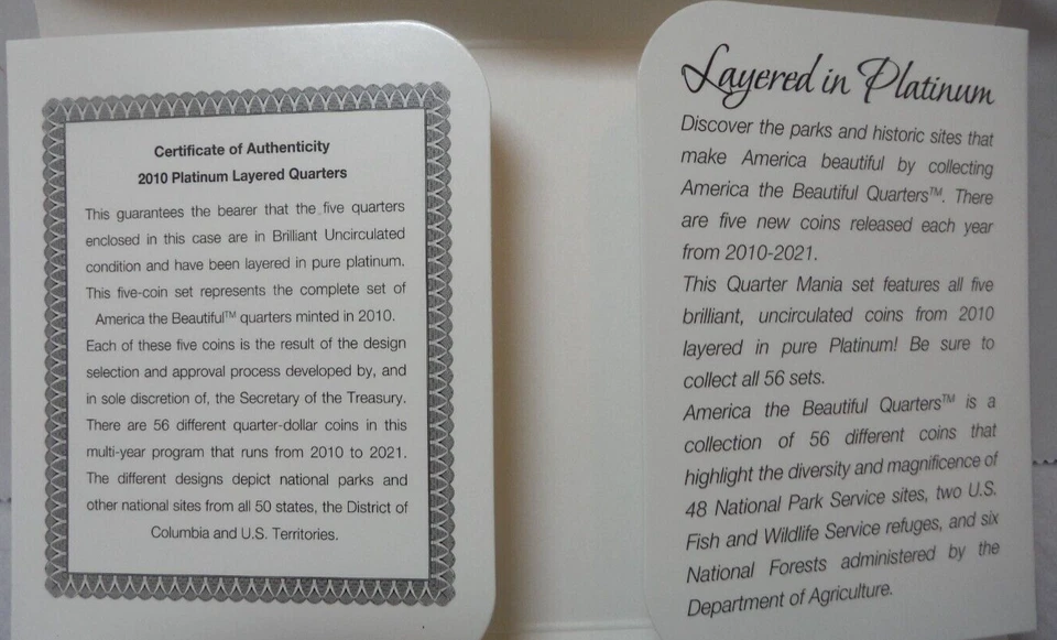 2010 American the Beautiful Philadelphia mint Platinum Edition - Image 4 of 4