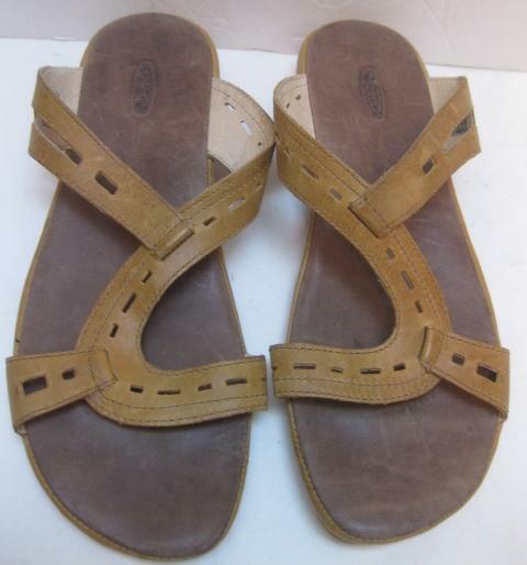 KEEN scarpe infradito in pelle di miele slip on slide in sandalo 10 EU 40 5