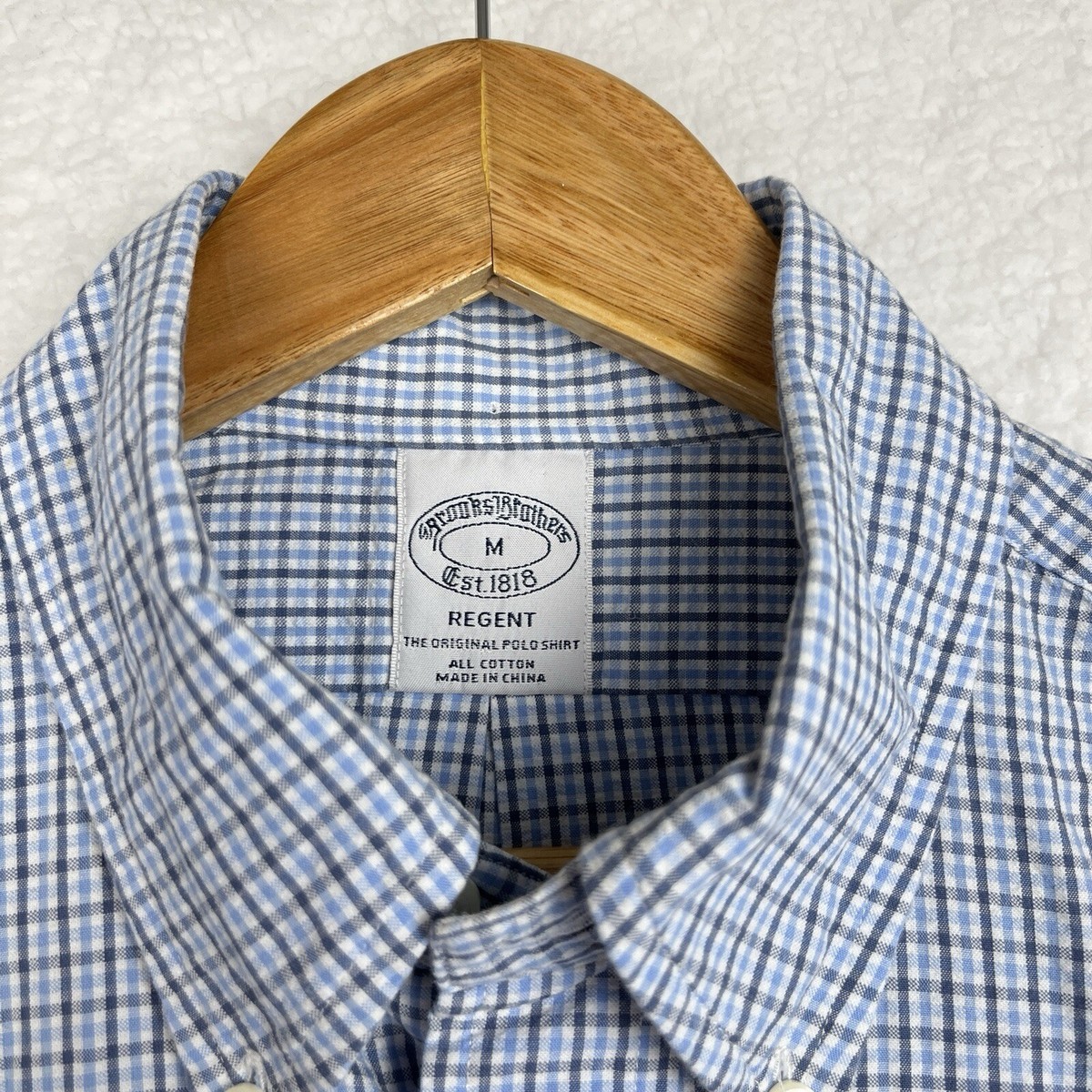Brooks Brothers Oxford Button Down Shirt Seersucker Plaid Medium