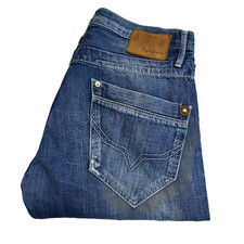 Pepe Jeans Tooting Uomo W31 L29 Blu Denim Dritto Vintage Grunge Y2K Bottone