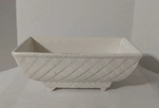 Vintage USA 404 Patterned White Pottery Planter 7"x4" florist vase