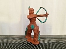 Vintage Collectible Bergen Toy Co Plastic American Indian Figure w/ Bow  Arrow