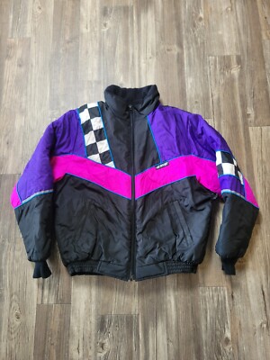 Vintage Joe Rocket L Jacket Ski/Snowmobile Winter Coat Pink Black