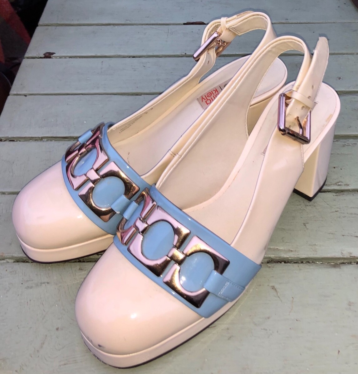 Orla Kiely for Clark’s shoes cream patent leather platform UK D EUR 38