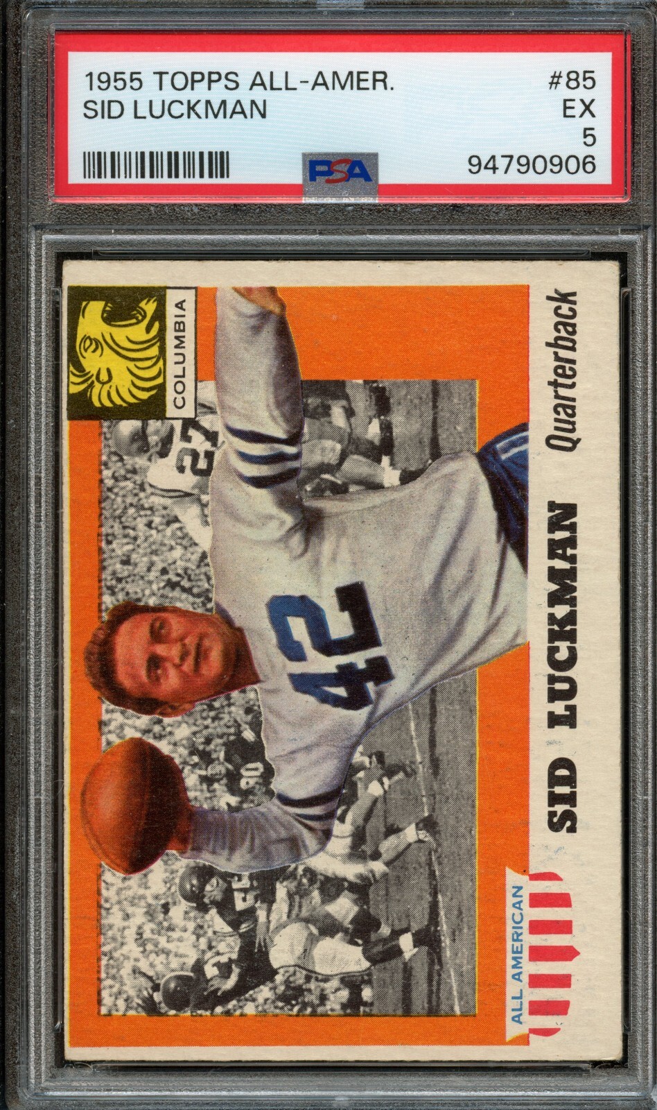 FB - 1955 Topps All American - #85 - Sid Luckman - PSA 5 - EX