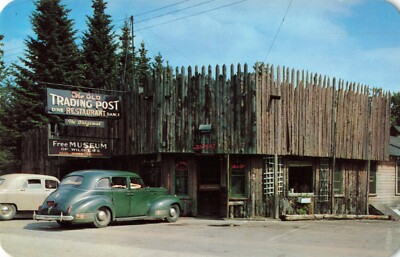 Postcard Teich's Original Old Trading Post Central Adirondack Mts Eagle Bay NY