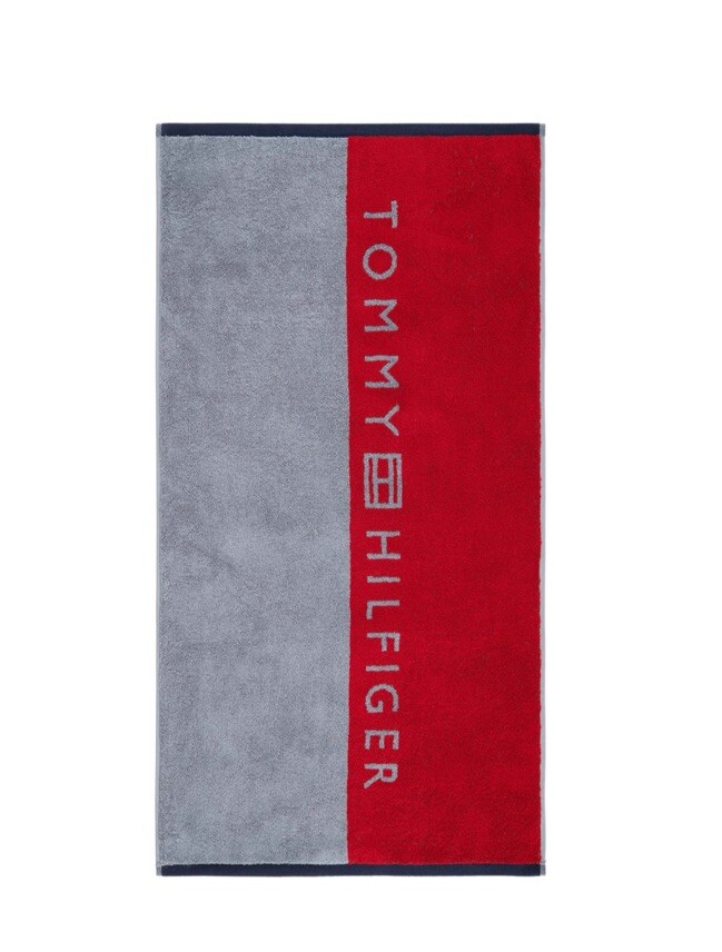 Serviette de toilette Tommy Hilfiger 50x100 cm en éponge de coton premium multicolore