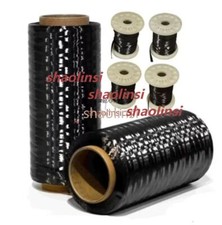 24K Length 1000m Carbon Fiber Tow Thornel Filament Yarn Thread Tape 4300MPa