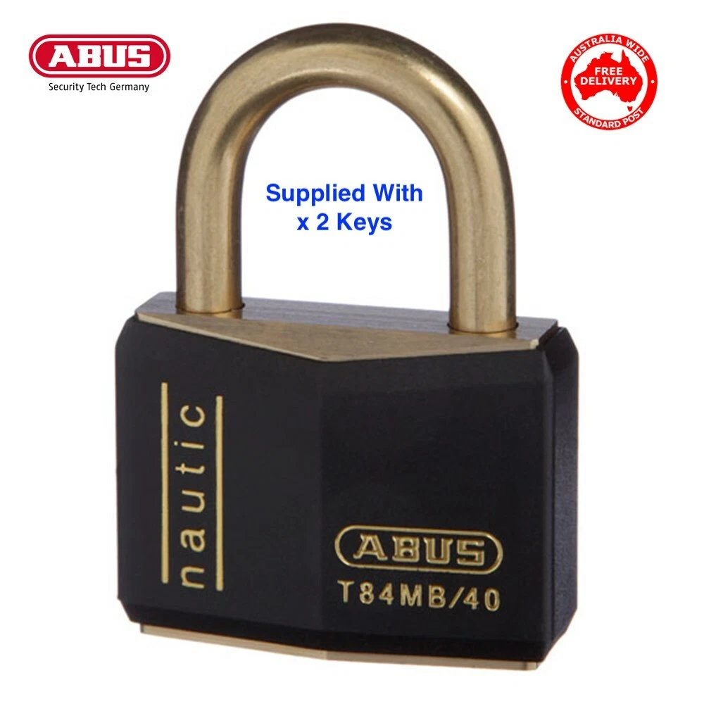 Keyed Alike Padlocks ABUS Outdoor Nautic T84MB40 40mm Brass Padlock FREE POST