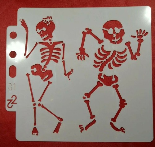 Halloween Stencil Witch Ghost Haunted House Pumpkins Skeletons Bones Bats Craft - Picture 220 of 231