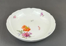 KPM Berlin Hand-Painted Flowers & Butterfly 9" Round Vegetable Bowl: MINT