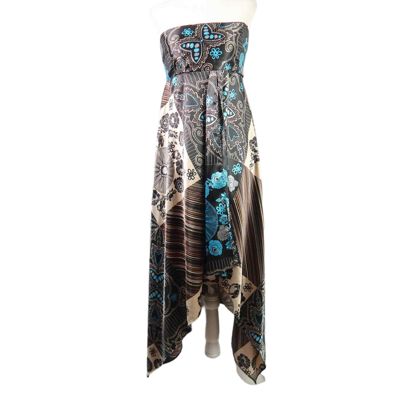 Vintage Y2K News brown and blue butterfly print satin… Gem