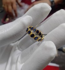 Beautiful Blue Sapphire 925 Sterling Silver Band Ring,Handmade Ring Jewelry,Gift
