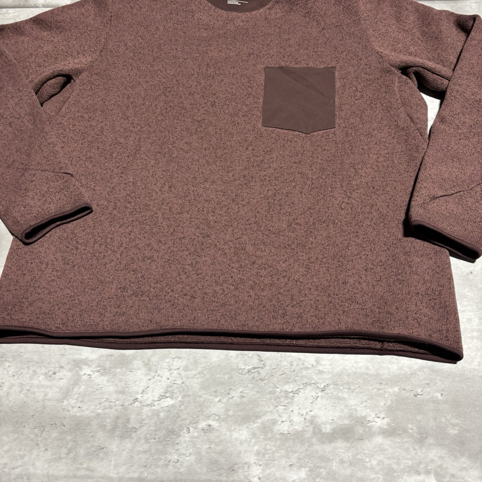 Arc'teryx Covert Maglione Donna Extra Large Rosa Ruggine Girocollo Pile Tasca