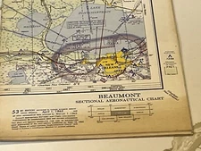 Vintage Sectional Aeronautical Chart -23.5  X 46  - 1965-Beaumont