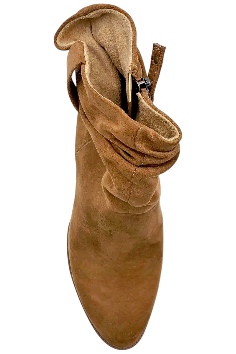 Dr. Scholl's Women's Kall Me Mid Calf Boot – Sustainable Western Slouch Boot With 3-Inch Heel