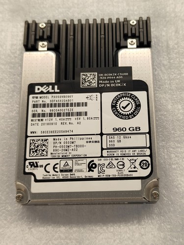 Dell Enterprise Class 960GB SAS SSD DP/N 503M7 12Gbps M/N PX05SVB096Y - Afbeelding 2 van 6