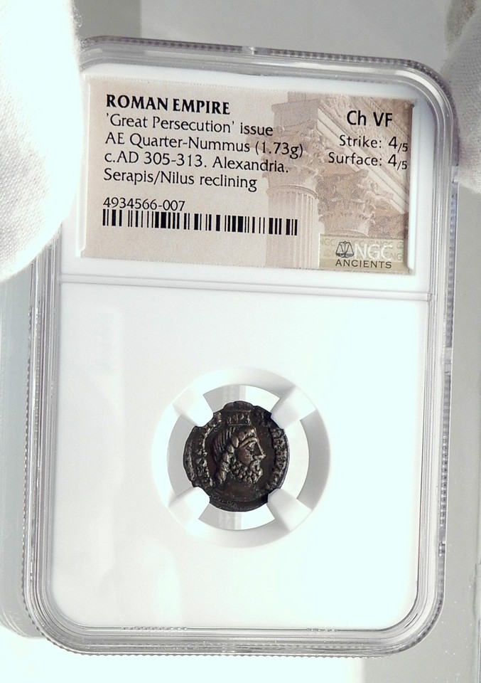 Ancient ROMAN Pagan FESTIVAL OF ISIS ? Ancient Coin w SERAPIS & NILE ...