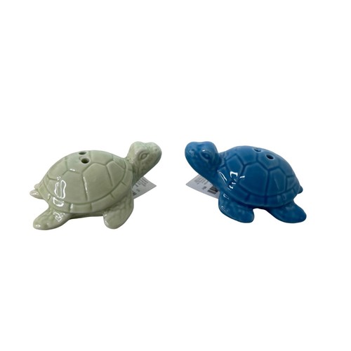 Cracker Barrel Mini Spring Turtles Ceramic Salt and Pepper Shaker Set NWT OD39 - Picture 6 of 7