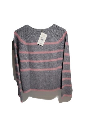 NWT Splendid Collection Womens Size  Sweater Grey with pink stripes