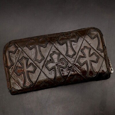 CHROME HEARTS Long Wallet Reck Wallet Brown Round Zip CHROME HEARTS Long Wallet Reck Wallet Brown Round Zip