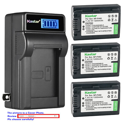 Kastar Battery AC Wall Charger for Sony FH50 Cyber-shot HX100V DSC-HX200 HX200V