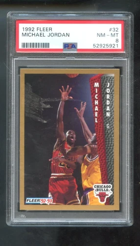 1992-93 Fleer #32 Michael Jordan PSA 8 Graded Basketball Card 1993 Chicago Bulls