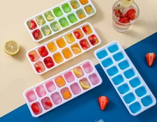 Silicone Ice Cube  Mold Tray Flexible with Easy Removable Lids HIGH Quality