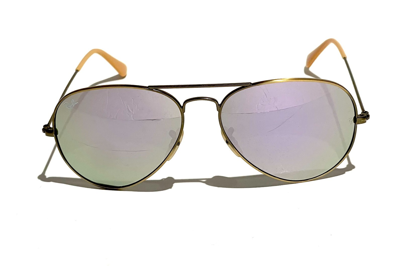 Ray-Ban Aviator RB3025 58mm Lilac Mirror Bronze Frame Sunglasses