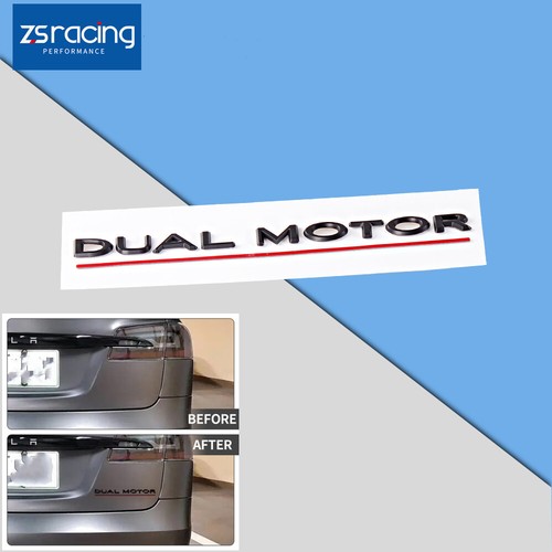TESLA - MATTSCHWARZ DUAL MOTOR ABZEICHEN HINTEN EMBLEM PASST 3 S X Y