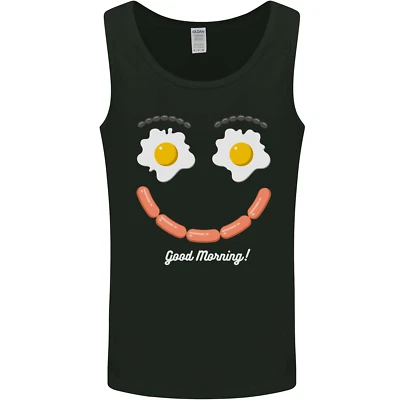 Happy Frühstück Gesicht Lustig Bacon Essen Herren Tank Top - Bild 1 von 4