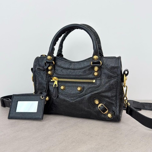 BALENCIAGA handbag Giant mini City  Black color shoulder bag for women