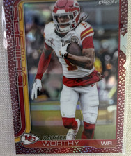 Topps Chrome 2025 Xavier Worthy #145 Kansas City Chiefs Pigskin SP 