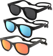 Bendable Flexible Polarized Newborn Baby Sunglasses with Silicon Strap for Infan