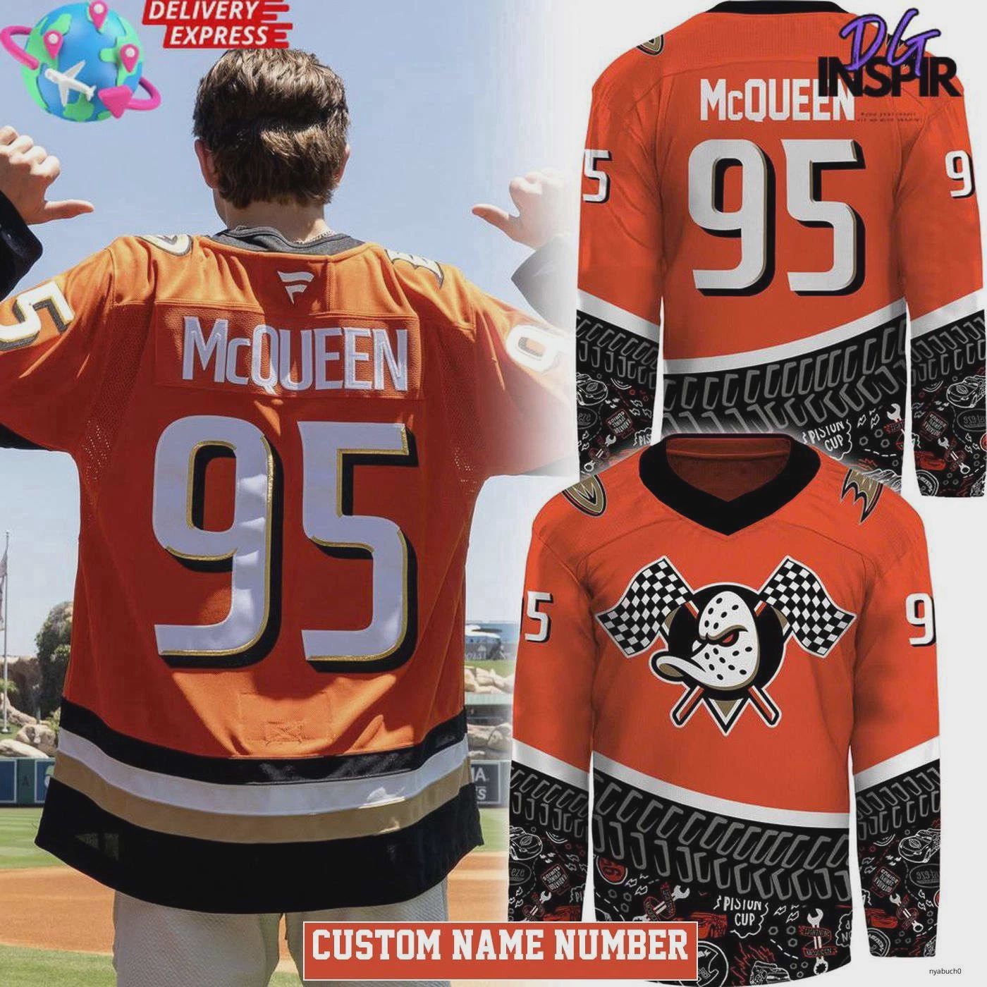 Personalized 2025 Lightning McQueen x Anaheim Ducks Special Hockey Shirt