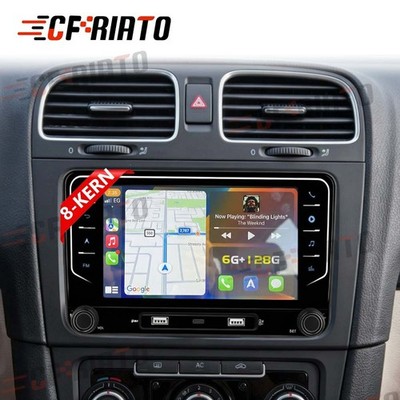 6+128G Android 15 Autoradio Carplay BT Für VW Golf 5 6 Passat Touran Caddy Jetta