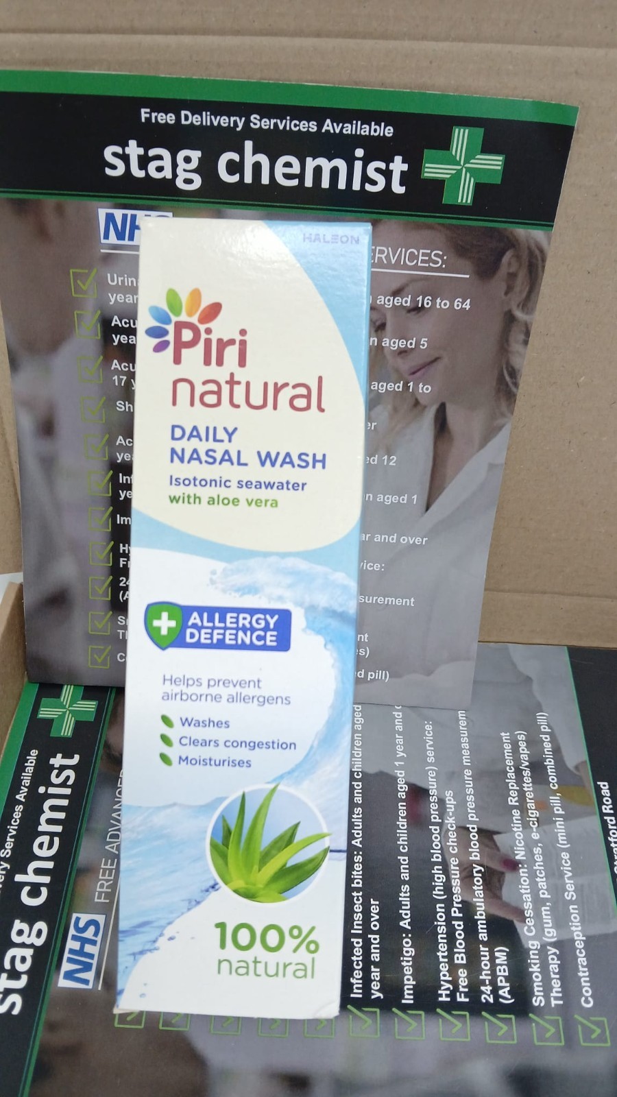 PiriNatural Nasal Spray, Allergy Defence, Allergens Hayfever & Dust wash, 100ml