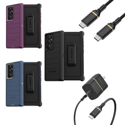 OtterBox Defender Pro Case & Holster for Galaxy S22 Ultra - with C-C 20W Charger