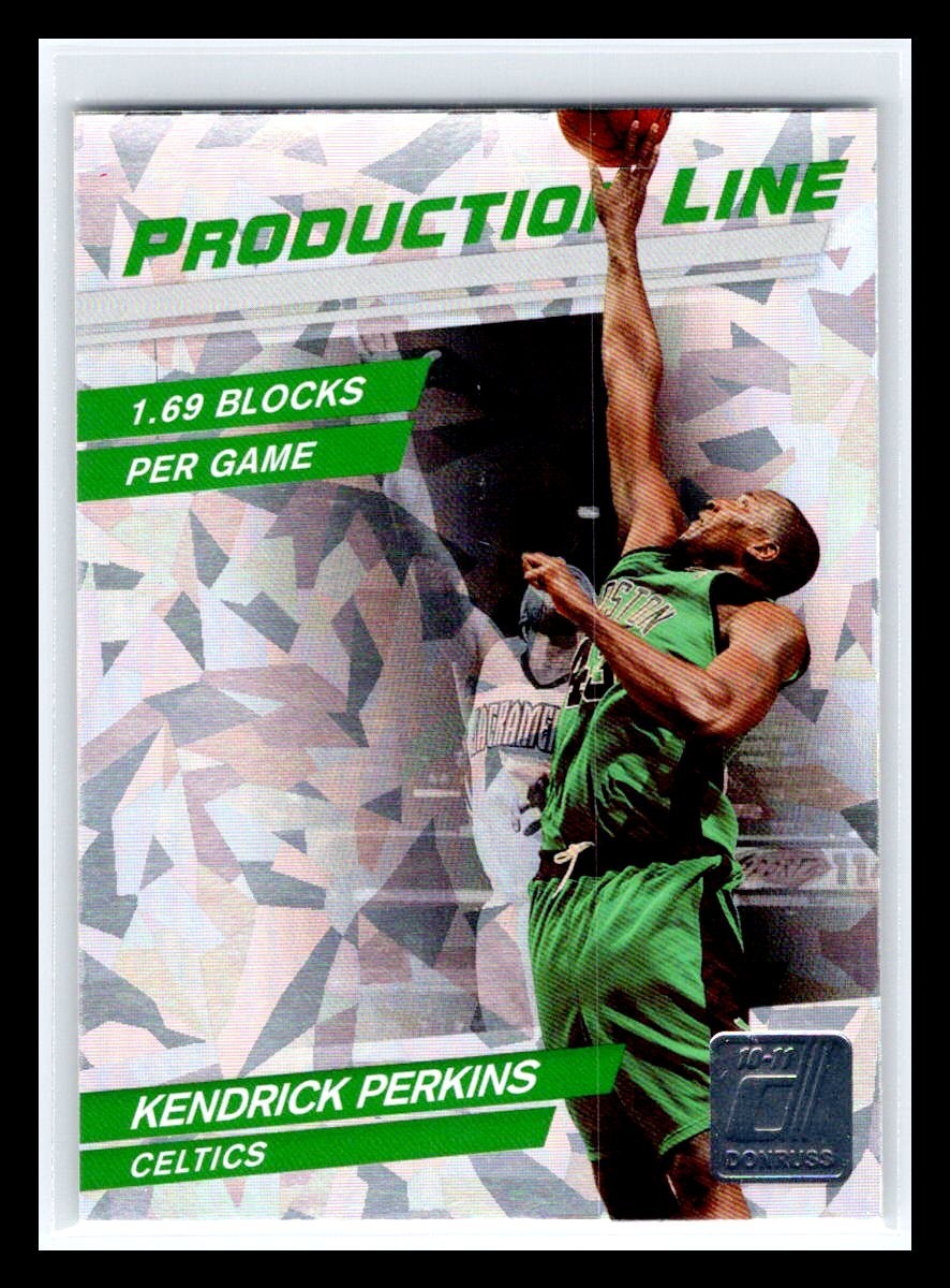 2010-11 Donruss Kendrick Perkins #70 Production Line Cracked Ice Boston Celtics