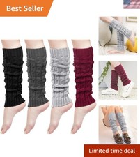 Womens Leg Warmers Winter Warm Knit Long Boot Socks Slouch Knee High 80s for ...