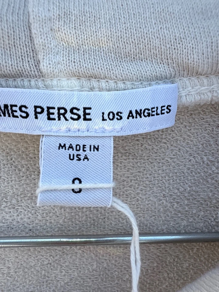 James Perse Pullover Sudadera con Capucha Algodón Ligero Dobladillo Crudo 1 Nuevo con Etiquetas Talla 0 T3 Foto 3 de 4